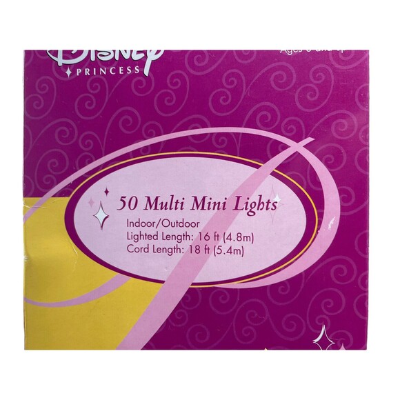 Disney Princess 50 Bulb Multicolor Holiday Light Christmas Plug In Strand - Picture 3 of 3